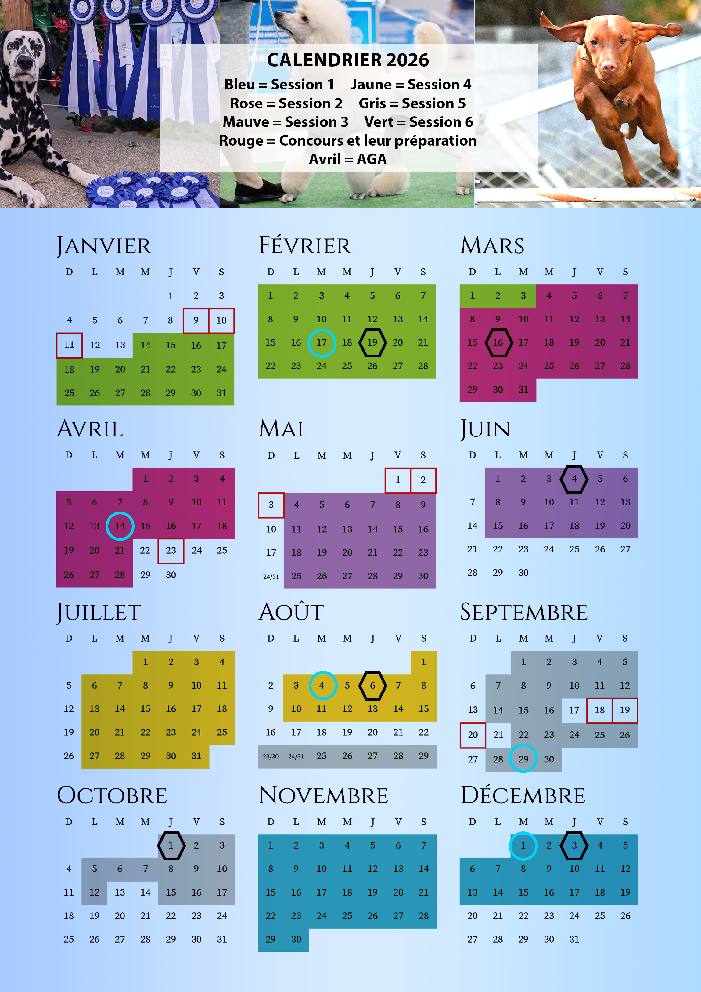 Calendrier 2026