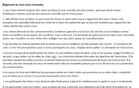 Conditions d'inscription à une formation